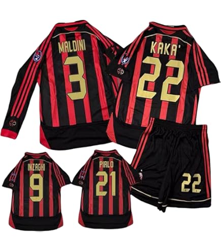 Amazon | 復古版 ACミラン 06-07 サッカー ユニフォーム 3番 9番 22番