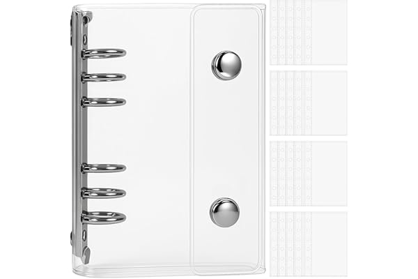 GOKEI シール帳 プラバン 透明 A6サイズ ミニ バインダー 【リフィル×20枚】 クリアバインダー PPシート カードポケット クリア 手帳 プリ帳 カードスリーブ 透明シール帳 シール 推し活 バインダー型ノート 女の子 コラージュノート 透明カバーの手帳 ポケットサイズ クリアタイプ