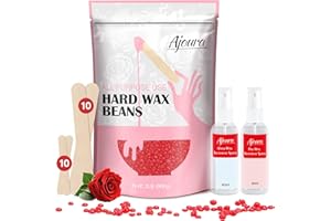 Ajoura 2 lb Hard Wax Beads, All-purpose Wax Beans for Sensitive Skin, Large Area Coarse Hair Removal, Refill Bag for Brazilia