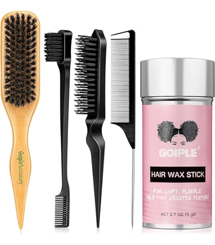 Amazon | ヘアワックススティック&スリックバックヘアブラシ4個 万能