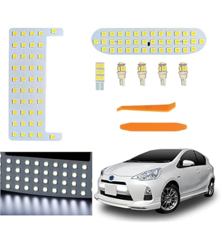 NHP10 アクア 前期 エアコンパネル レインボーLED打ち替え品 NHP10 アクア 後期 エアコンパネル レインボーカラ打ち替え完成