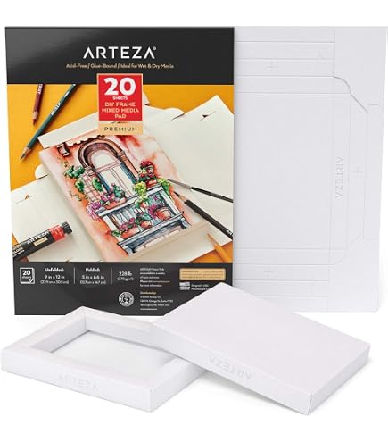 Amazon | ARTEZA 水彩紙 折りたたみ式 キャンバスパッド コットン 