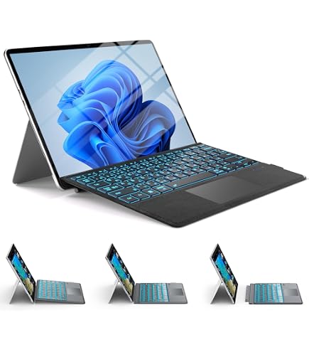 Amazon | 新型 Surface Pro 8 Pro X キーボード 7色バックライト付き