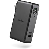エレコム モバイルバッテリー 67W 10000mAh コンセント一体型 大容量 PD対応 USB-C USB-A 2ポート ミッドナイト EC-C46LMN