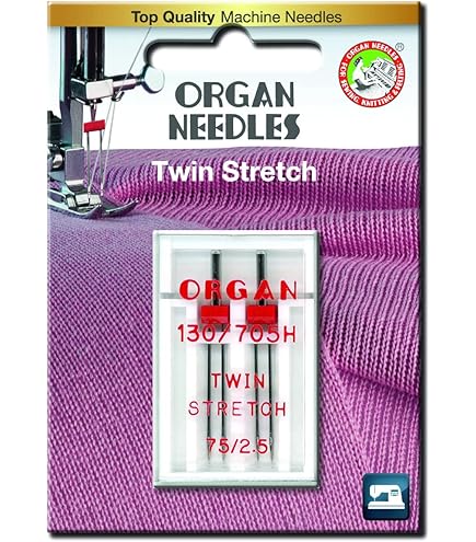 Hemline H111.40 Med Twin Ballpoint Machine Needle 80/12 (4mm