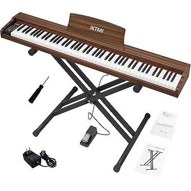 ゲリラセール❣️電子ピアノ 88鍵盤 木製黒 スタンド一体型 ペダル付き