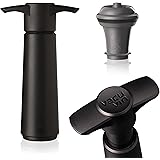 【正規輸入品】 VACUVIN(バキュバン) vacu vinストッパー1個付き V-15 ブラック (ブリスターパック)