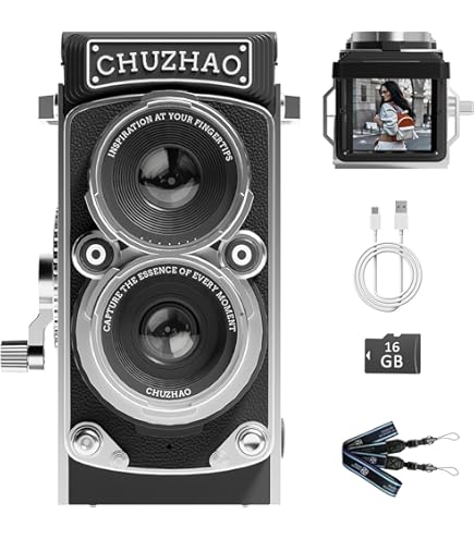 Amazon | CHUZHAO ヴィンテージミニデジタルカメラ、ポータブルTLR