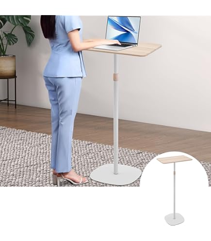 Amazon｜Viozon サイドテーブル 昇降式テーブル 68~96cm高さ調整 32cm
