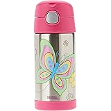 Thermos 355ml FUNtainer Vacuum Insulated Drink Bottle - Butterfly, Pink (F4011BK6AUS)