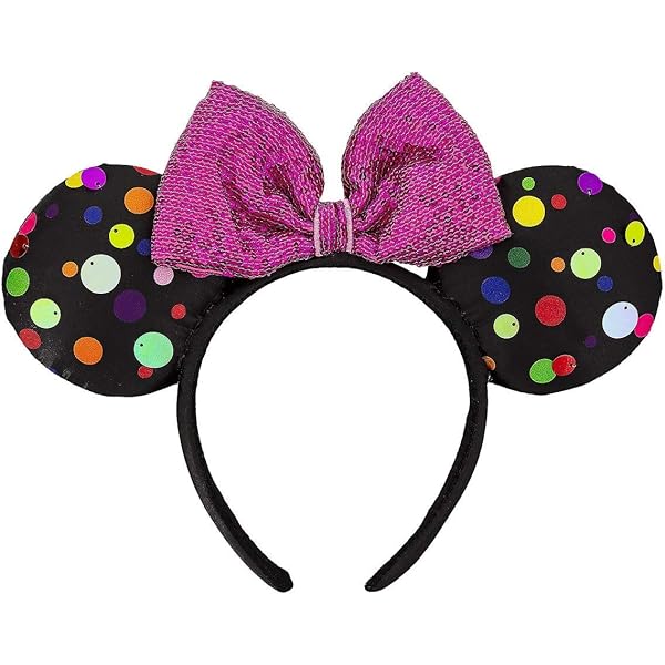 Amazon ディズニー ミニー マウス スパンコール カラフルドット カチューシャ 並行輸入品 グッズ 雑貨 ヘッドバンド ヘアアクセサリー おもちゃ