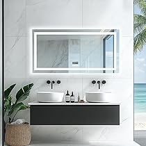 Amazon.co.jp: Susire 洗面鏡 音楽再生機能付き 60cm×120cm ledライト  