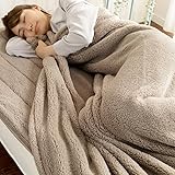 アイリスプラザ 毛布 シングル 冬 グレージュ 薄手 暖かい 洗える 静電気防止 マイクロミンクファー かわいい 140×200cm