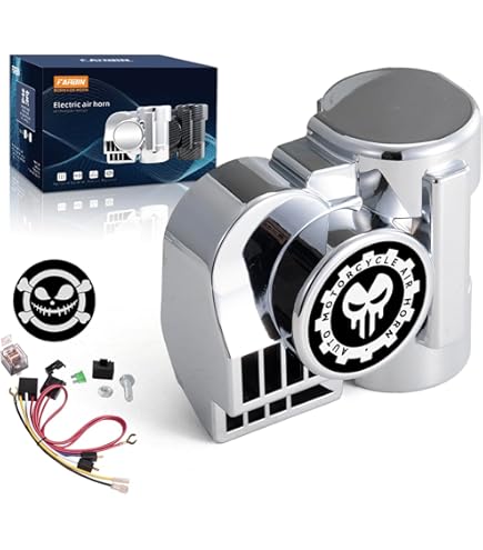 HornBlasters Bullet Loud Compact 4 Trumpet Air Horn Set - For Semi Trucks & Large Vehicles, Chrome, 1-Year Warranty
