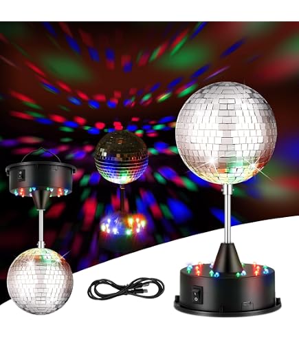 Amazon.co.jp: GOOTHY ディスコボール 回転ミラータイル付き 8インチ