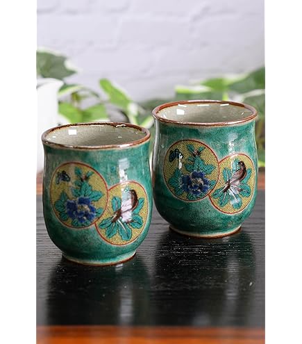 Amazon | 高級有田焼 湯飲み・伝統工芸品 総手描き｜釉裏紅金彩桜絵