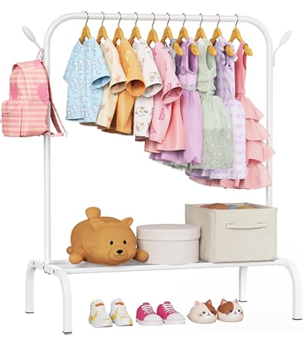 Amazon｜​​ハンガーラック キッズ 子供用 多段式 衣類収納 低め 竹製
