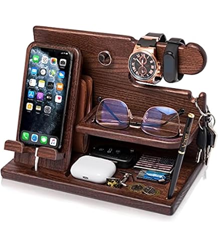 Amazon.co.jp: スマホスタンド 木製 スマホ置き台 ペン立て メンズ