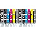 [ 2セット12個 ] ［ZAZ］ BCI-371XL+370XL/6MP ×2セット canon 互換インク ICチップ付 残量表示可能 [ BCI-371+370/6MP の増量版] 6色2セット（計12個） 対応機種： PIXUS MG7730