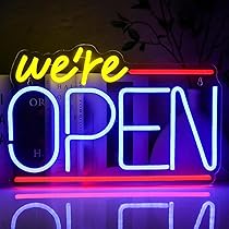 Amazon | ビジネスオープンネオンサイン We are Openネオン看板