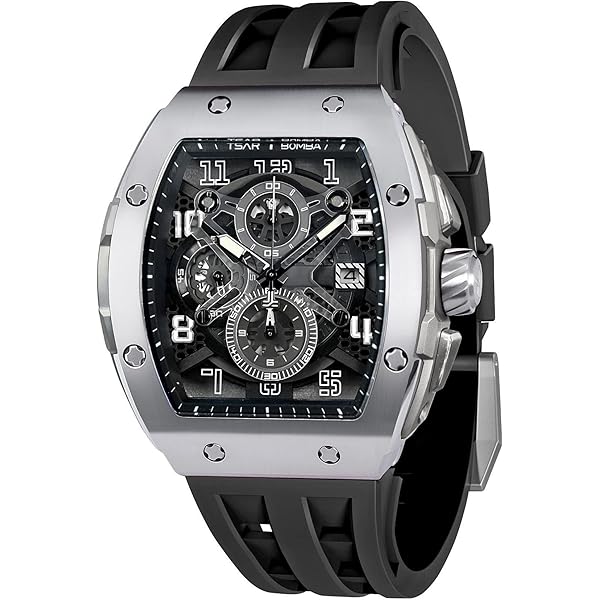 Amazon | TSAR BOMBA メンズウォッチ 5気圧防水 トノーウォッチ