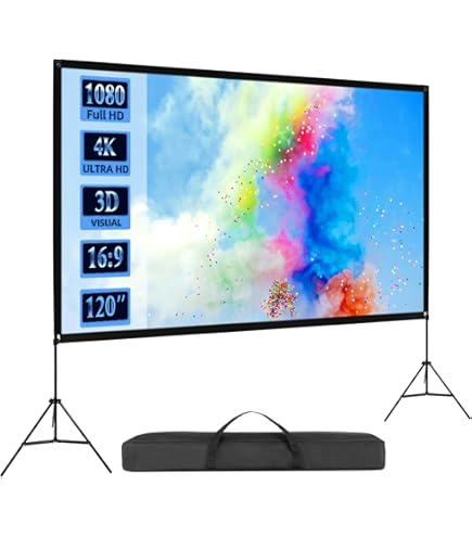 【新登場 120インチ自立式＆屋内屋外兼用】工型スタンド付き プロジェクター Amazon | 【2024新登場 120インチ自立式＆屋内屋外兼用