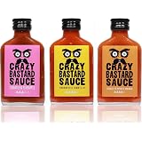 Crazy Bastard Sauceドイツ産激辛ソース　100ml×3瓶、1万、2.5万と3万SHU　多数受賞歴　　