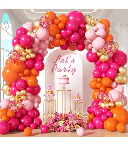 Pack Of 17 Pink Gold White Paper Pom Poms Circle Dot Garland Triangle Flag Banne