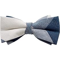 Amazon.co.jp: [Bowties.jp] ブルー ホワイト チェック 変形 蝶