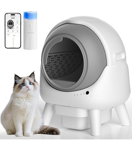 Amazon | Aoruefar 猫 トイレ 自動 全自動猫トイレ 革新屋根なし