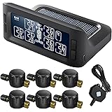OBEST タイヤ空気圧モニター TPMS 【新登場&空気入れ対応&中継器付き】6外部センサー 空気圧センサー タイヤ空気圧監視 太陽能/USB二つ充電方法 圧力温度即時監視 タイヤ空気圧センサー タイヤ空気圧監視システム 取り付け簡単 4輪-6輪ト