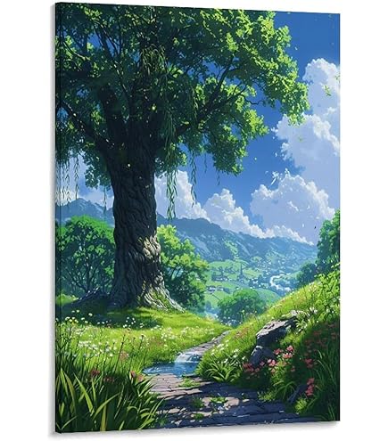 Amazon.co.jp: ポスター 山 自然 風水 絵 山の絵 緑の絵 玄関 開運