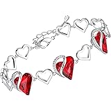 Leafael Infinity Love Heart Bracelet, Birthstone Bracelets For Women with Healing Crystals, Allergy-Free Jewellery for Women 