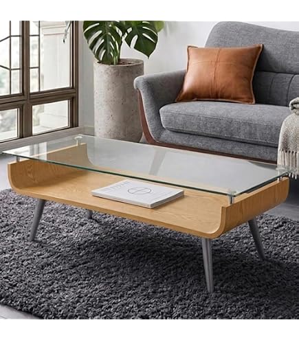 Amazon｜不二貿易 ローテーブル 幅90×奥行40×高さ38cm クリア×ホワイト