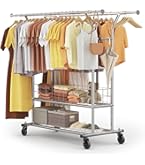 Amazon｜HOKEEPER ハンガーラック 耐荷重275kg 超強靭スチールパイプ 3