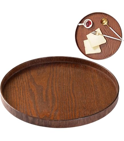 Amazon.co.jp: 上品な菊紋入り丸盆 金彩蒔絵滑り止め付き黒色葡萄ツタ