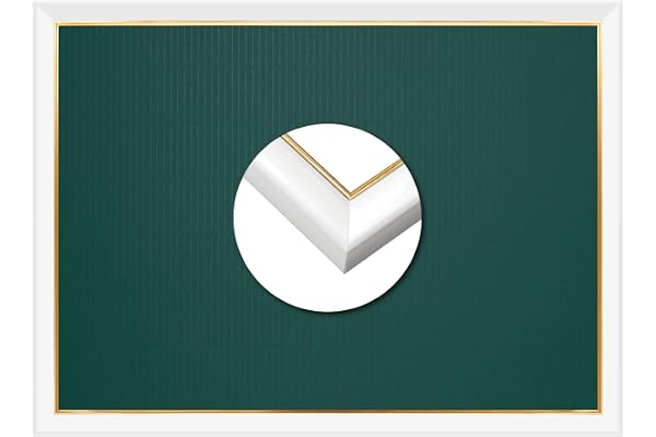 エポック社 【日本製】 木製 パズルフレーム ウッディーパネルエクセレント ゴールドライン 金モール仕様 シャインホワイト (38×53cm) (パネルNo.5-B) 掛ヒモ 点数券付き セルカバーUVカット仕様 パズル Frame 額縁