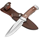SWISS+TECH ナイフ シースナイフ アウトドアナイフ キャンプナイフ フルタング構造 天然ウッドハンドル 刃渡り約10cm ケース付き