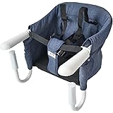 テーブルチェア,KIMINO【生後6ヶ月から利用できる】ベビーチェア 折りたたみ テーブルチェア ベビー 離乳食 赤ちゃんテーブルイス 5点式安全ベルト イス 子ども用 お食事椅子 ベビー 家庭/外食/旅行用（ネイビー）