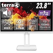 Amazon.co.jp: TERRA 2465WPV ホワイト 23.8インチ 高さ調整 縦横回転