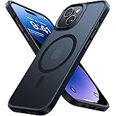 TORRAS iPhone 14/13 用 ケース【米軍進化耐久性・高精密 Magsafe対応】マグネット搭載 耐衝撃 ワイヤレス充電 半透明 マット 黄ばみなし ストラップホール付き マグセーフ対応 ブラック
