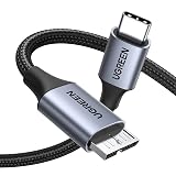 UGREEN USB C to Micro B (3.0) ケーブル USB 3.1 10Gbps高速データ転送 外付けhddケーブル マイクロB (3.0)変換ケーブル 外付けHDD/SSD ハードドライブ/MacBook Pro/Galaxy S5 Note 3/カメラなどに対応 1m