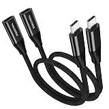 Thsucords USB C 延長ケーブル 100W 0.3M 2本入り, USBM C 3.2 Gen 2 オス-メスコード 20Gbps データ転送 USB C 3.2 Type C 20V/5A 高速充電ケーブル 4K@60Hz ビデオモニタ