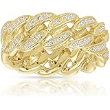 NYC Sterling Women's Sterling Silver Cubic Zirconia Curb Link Ring