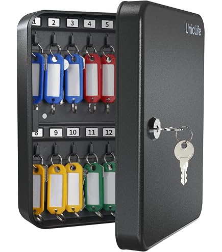 AdirOffice Wall-Mounted Key Cabinet – Holds 48 Keys, Choice Of Combination Or Key Lock, With Mounting Hardware