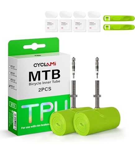 2-Pack WHEELO MTB 26x2.1/2.5 Bike Inner Tube, Ultralight Bike Tube With 48mm Presta Valves For Mountain Bike (Include Bike Tube Patch Repair Kit) Orange - View #5