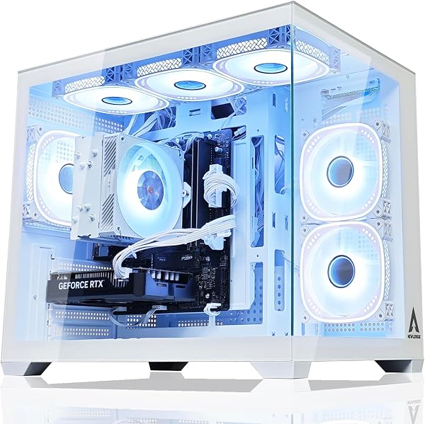 NEWLEAGUE Gaming Desktop PC Cost-Effective Selected Model Ryzen 5 5500 / RTX 5060 / 32GB / NVMe SSD 1TB / 550W Power Supply / Windows 11 Pro / WPS Office NR5-N56I (RTX 5060 GDDR6 8GB, G6 White) - 1