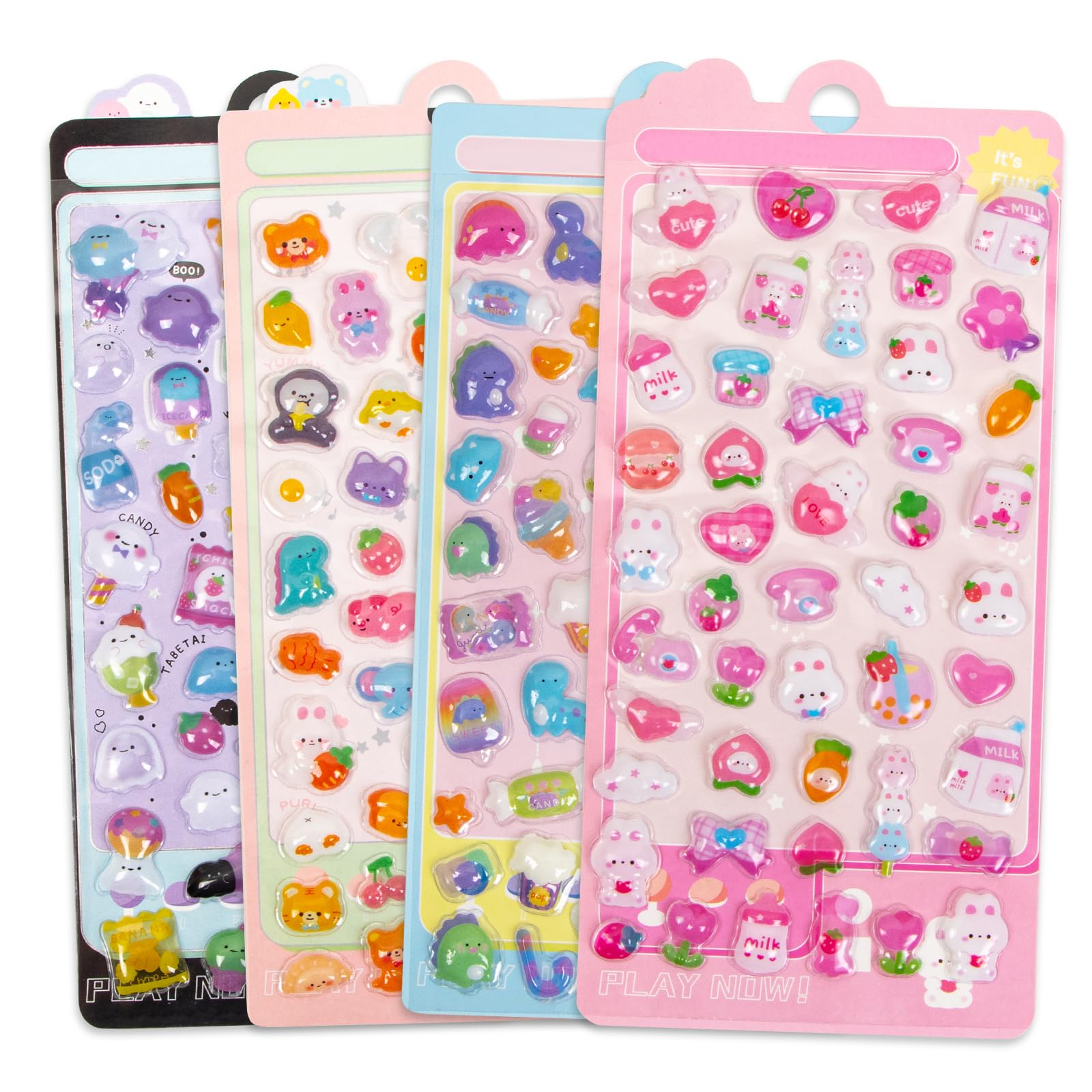 【スマイルSale】【40%OFF】【590円】 Ninonly 立体 ぷくぷく 3Dシール 4枚セット