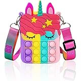 Civan Small Pop Purse, Unicorn Pop Purse for Girl and Women Pop Bag with Unicorn Pop Toy, Shoulder Bag Fidget Toys Pop Fidget