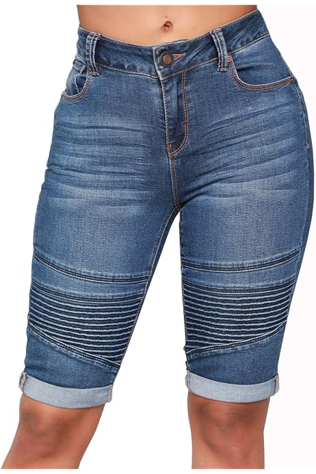 Button Bermuda Denim Shorts 